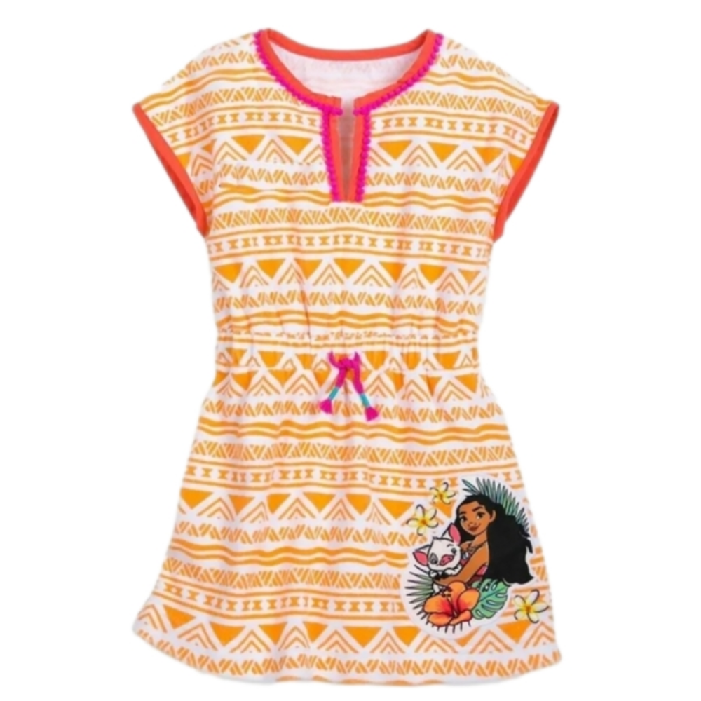 Disney Store Girl's Moana + Pua Swimsuit Cover-up, Size 9/10